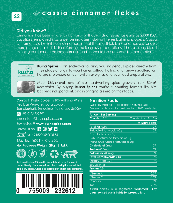 Kusha Cassia Cinnamon Flakes - Image 4