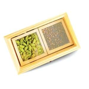 Kusha Wooden Cardamom Clove Gift Box